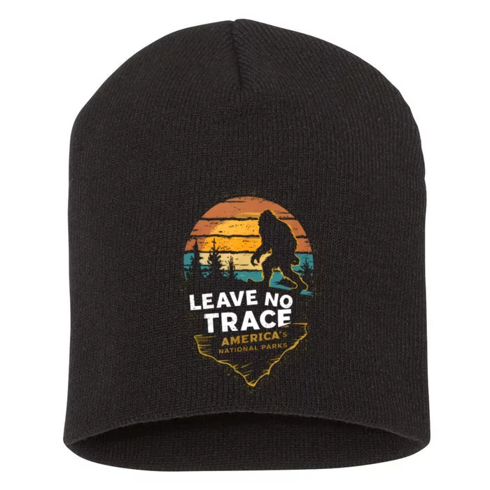 Leave No Trace America National Parks Funny Bigfoot Short Acrylic Beanie