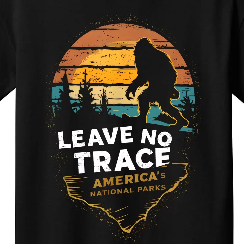 Leave No Trace America National Parks Funny Bigfoot Kids T-Shirt