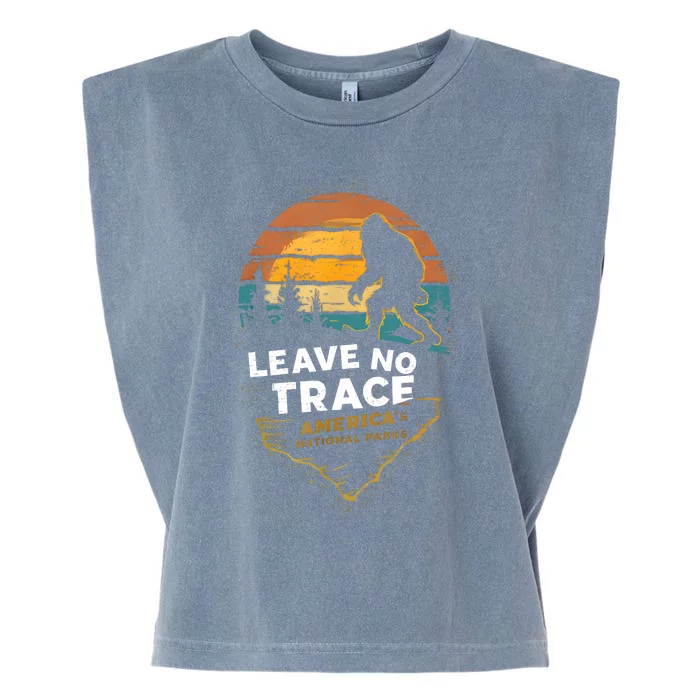 Leave No Trace America National Parks Funny Bigfoot Garment-Dyed Women's Muscle Tee