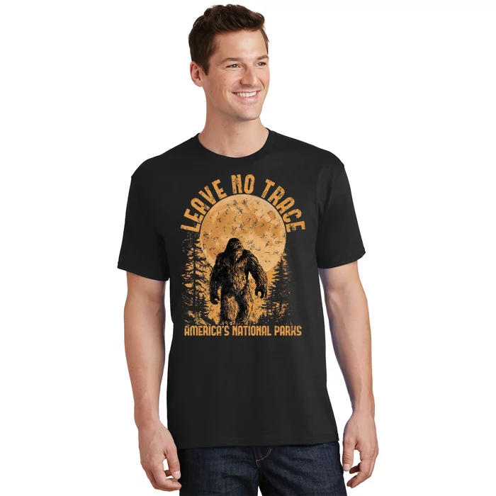 Leave No Trace America National Parks Funny Big Foot T-Shirt