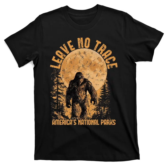 Leave No Trace America National Parks Funny Big Foot T-Shirt