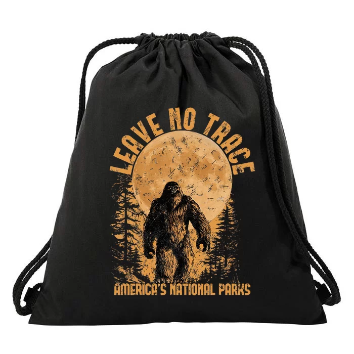 Leave No Trace America National Parks Funny Big Foot Drawstring Bag