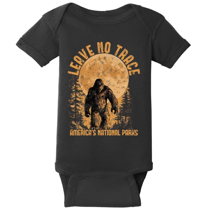 Leave No Trace America National Parks Funny Big Foot Baby Bodysuit