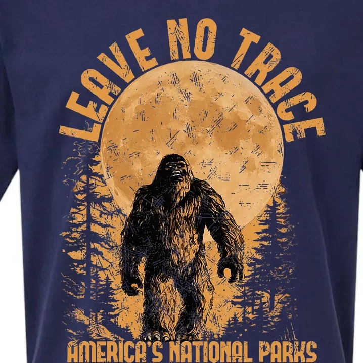 Leave No Trace America National Parks Funny Big Foot Sueded Cloud Jersey T-Shirt