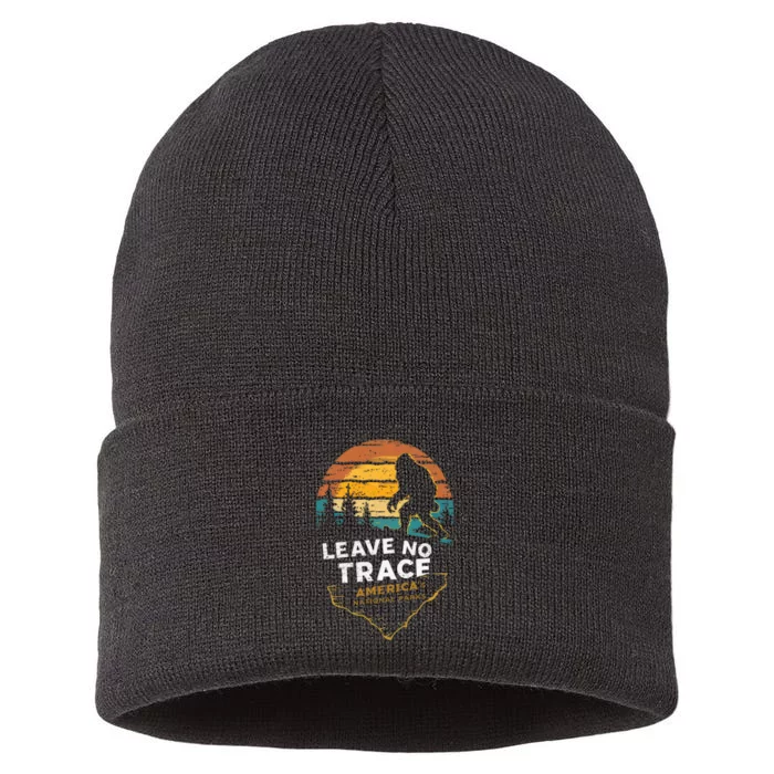 Leave No Trace AmericaS National Parks Funny Bigfoot Sustainable Knit Beanie