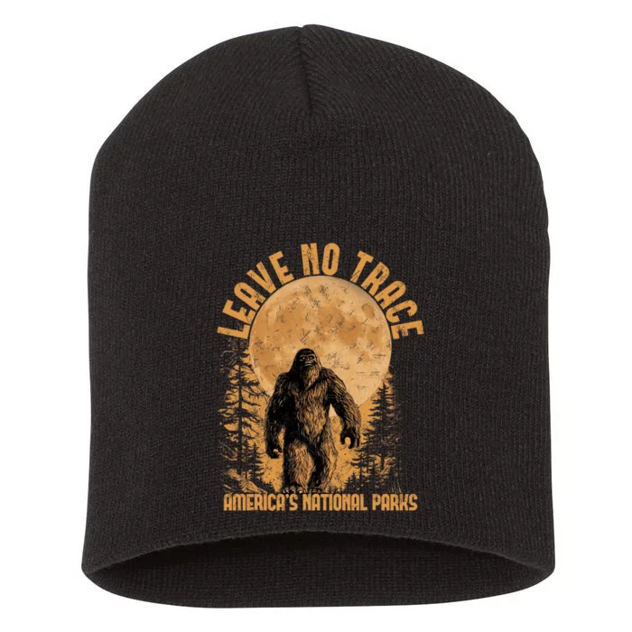 Leave No Trace America National Parks Funny Big Foot Short Acrylic Beanie