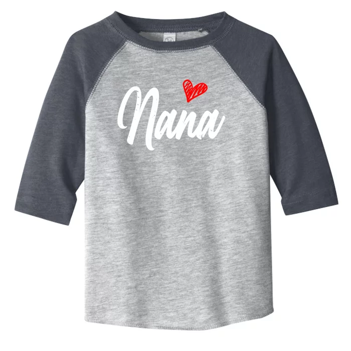 Love Nana With Heart Grandma Grandparents Day Gift Toddler Fine Jersey T-Shirt