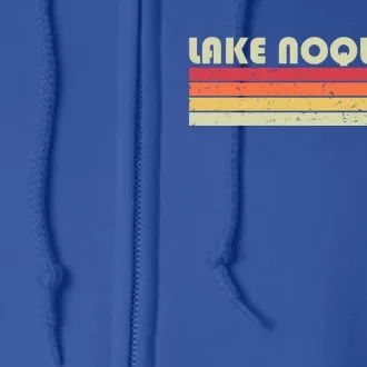 Lake Noquebay Wisconsin Funny Fishing Camping Summer Gift Cute Gift Full Zip Hoodie