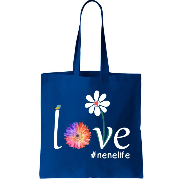 Love #Nenelife Watercolor Flower Bird Grandma Mother's Day Gift Tote Bag