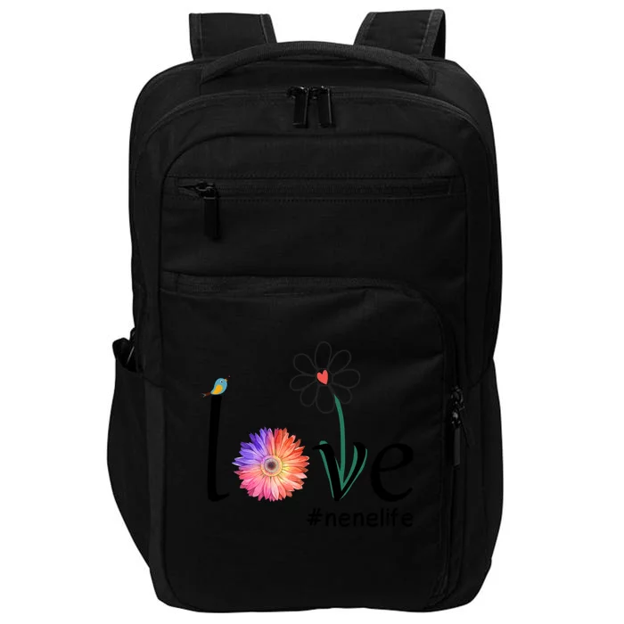 Love #Nenelife Watercolor Flower Bird Grandma Mother's Day Cool Gift Impact Tech Backpack