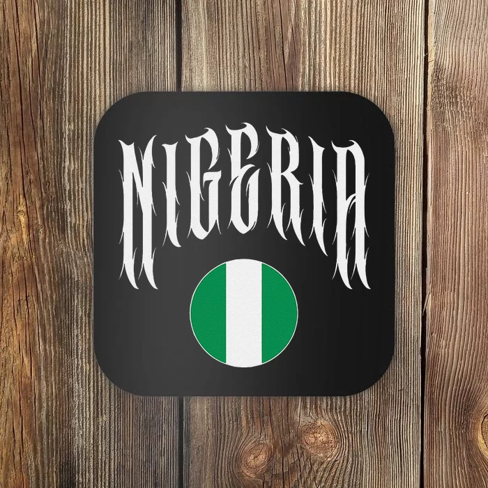 Love Nigeria With Nigerian Flag Inside A Circle Coaster