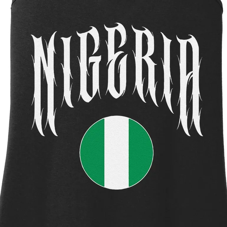 Love Nigeria With Nigerian Flag Inside A Circle Ladies Essential Tank