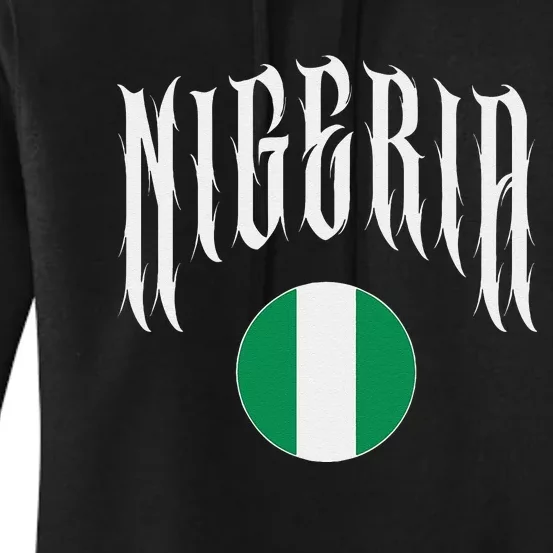 Love Nigeria With Nigerian Flag Inside A Circle Women's Pullover Hoodie