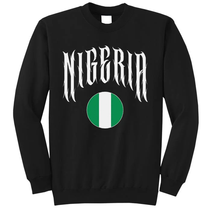 Love Nigeria With Nigerian Flag Inside A Circle Tall Sweatshirt