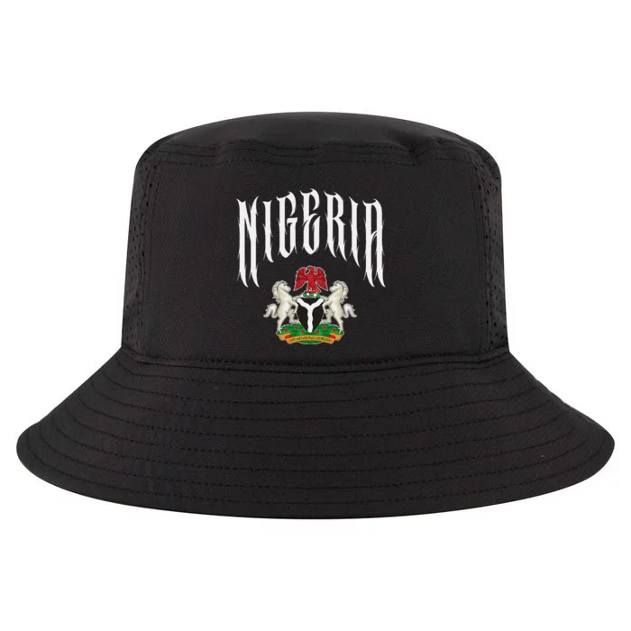 Love Nigeria With Nigerian Flag Inside A Circle Cool Comfort Performance Bucket Hat