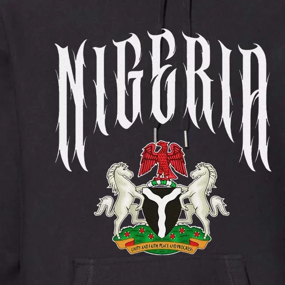 Love Nigeria With Nigerian Flag Inside A Circle Premium Hoodie