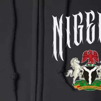 Love Nigeria With Nigerian Flag Inside A Circle Full Zip Hoodie