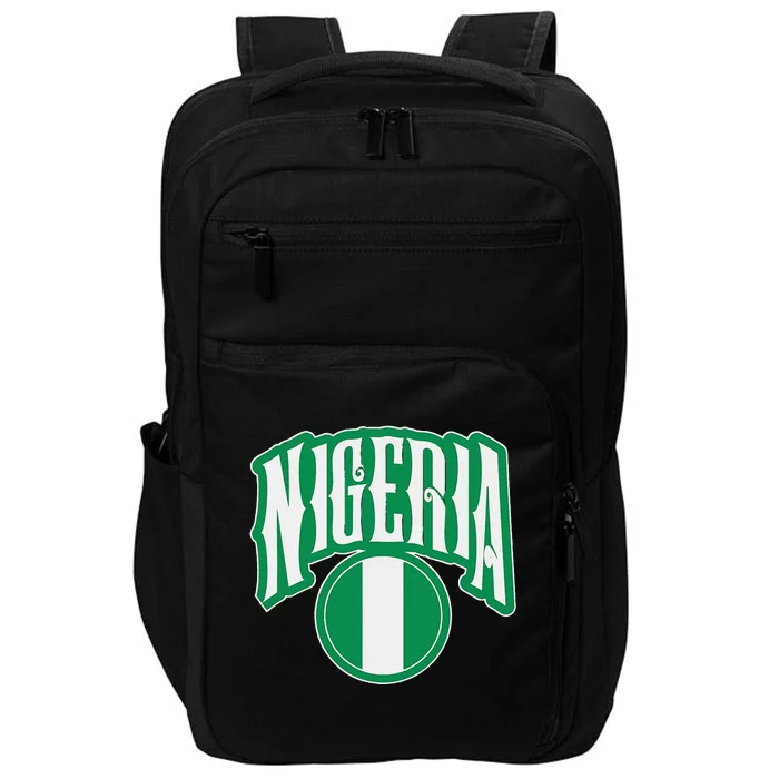 Love Nigeria With Nigerian Flag Inside A Circle Impact Tech Backpack