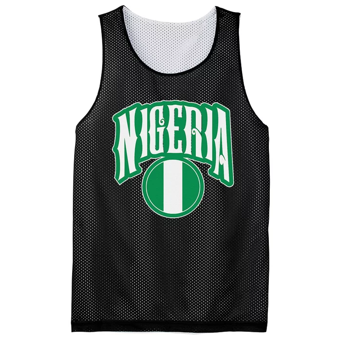 Love Nigeria With Nigerian Flag Inside A Circle Mesh Reversible Basketball Jersey Tank