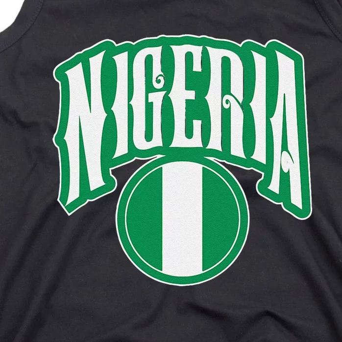 Love Nigeria With Nigerian Flag Inside A Circle Tank Top