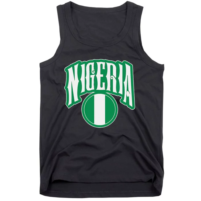 Love Nigeria With Nigerian Flag Inside A Circle Tank Top