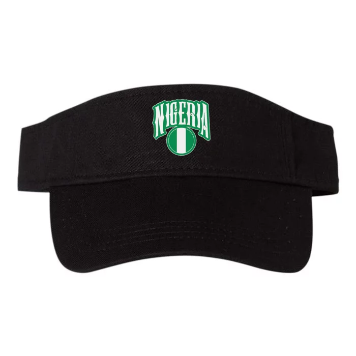 Love Nigeria With Nigerian Flag Inside A Circle Valucap Bio-Washed Visor