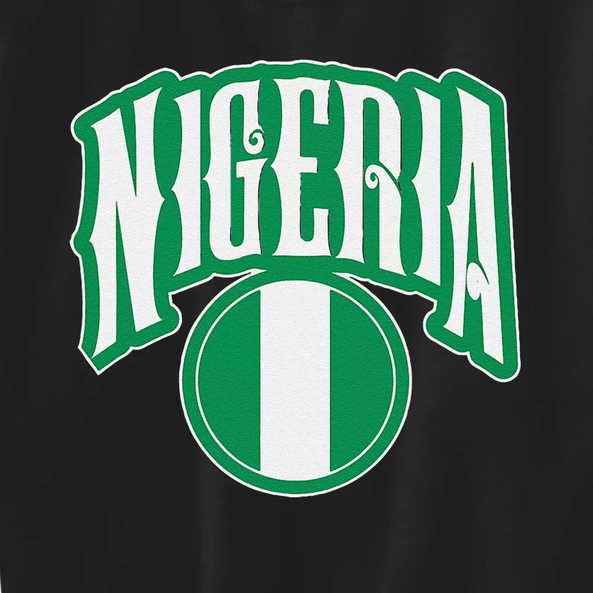 Love Nigeria With Nigerian Flag Inside A Circle Kids Sweatshirt