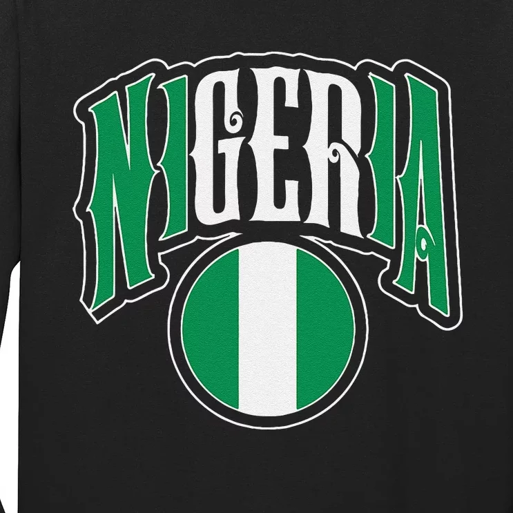 Love Nigeria With Nigerian Flag Inside A Circle Long Sleeve Shirt