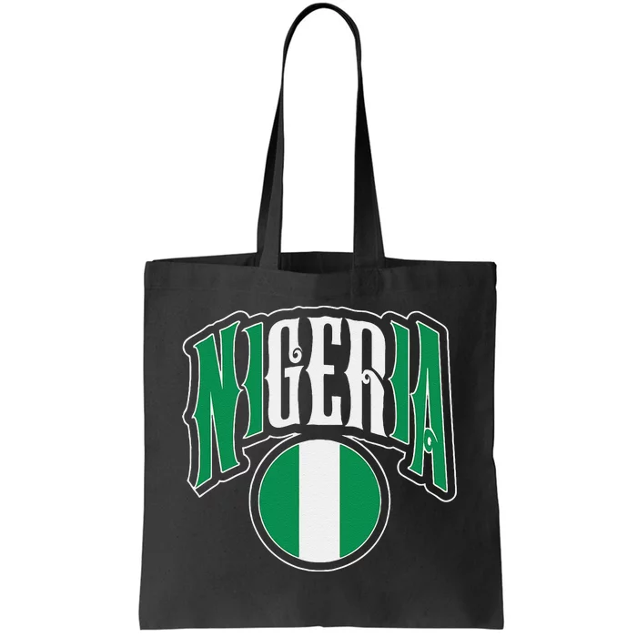 Love Nigeria With Nigerian Flag Inside A Circle Tote Bag