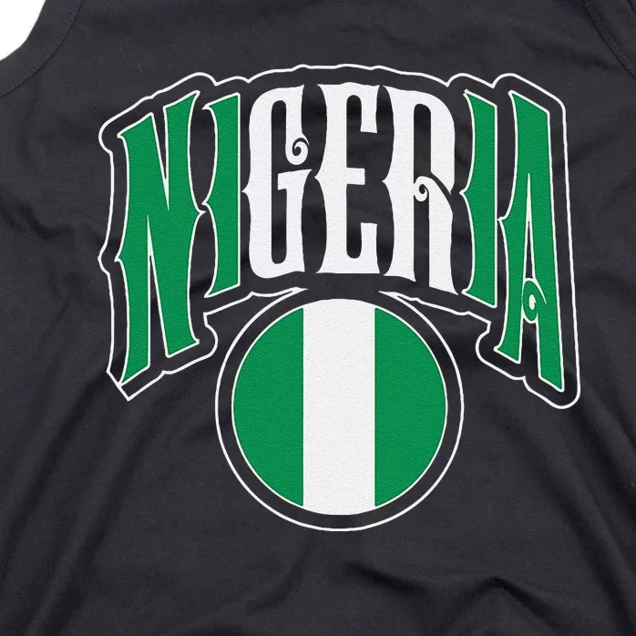 Love Nigeria With Nigerian Flag Inside A Circle Tank Top