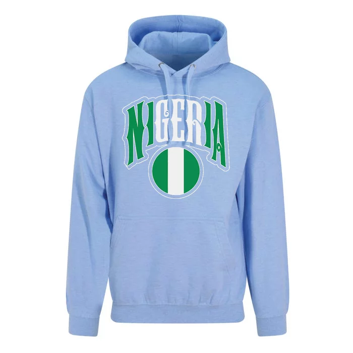 Love Nigeria With Nigerian Flag Inside A Circle Unisex Surf Hoodie