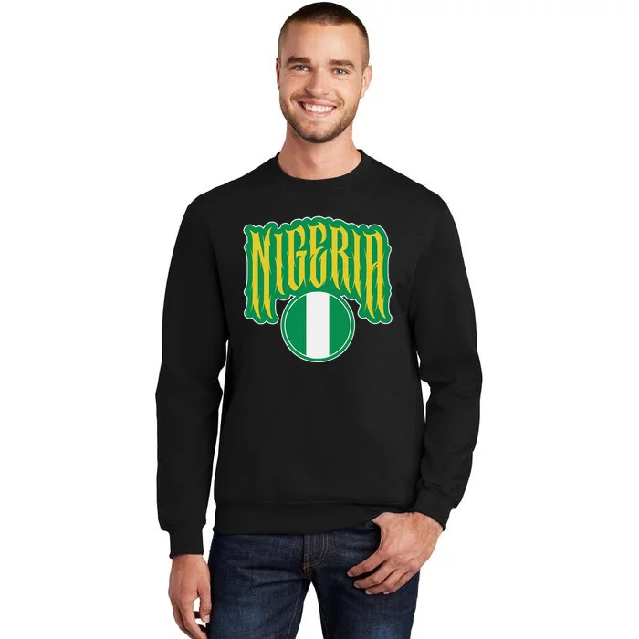 Love Nigeria With Nigerian Flag Inside A Circle Sweatshirt