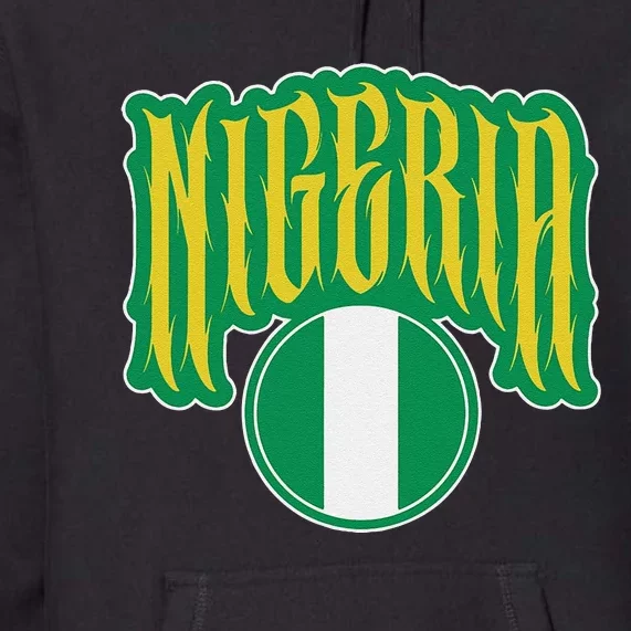 Love Nigeria With Nigerian Flag Inside A Circle Premium Hoodie