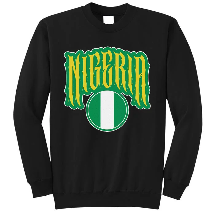 Love Nigeria With Nigerian Flag Inside A Circle Tall Sweatshirt