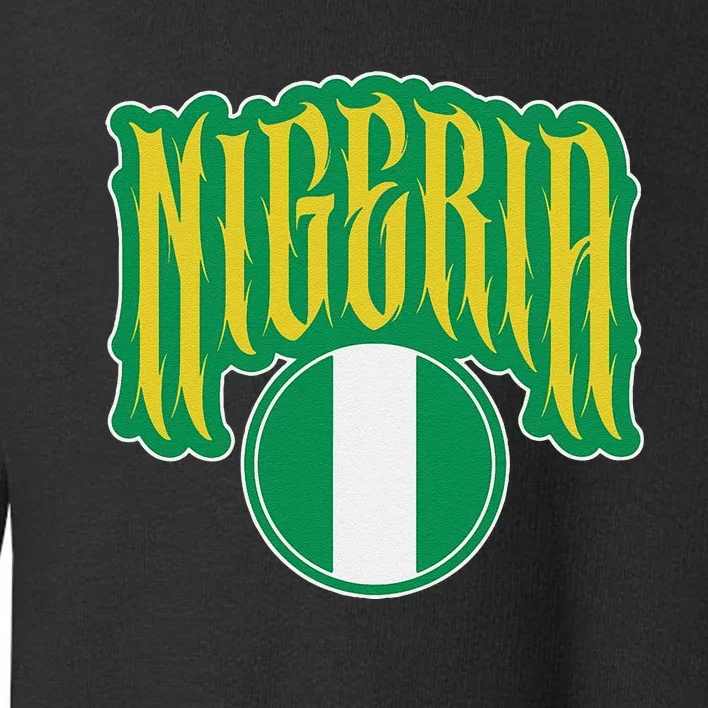 Love Nigeria With Nigerian Flag Inside A Circle Toddler Sweatshirt