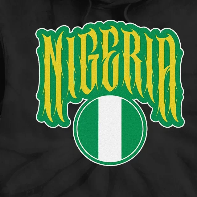 Love Nigeria With Nigerian Flag Inside A Circle Tie Dye Hoodie