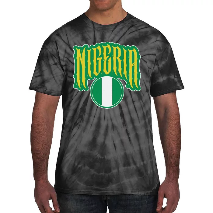 Love Nigeria With Nigerian Flag Inside A Circle Tie-Dye T-Shirt