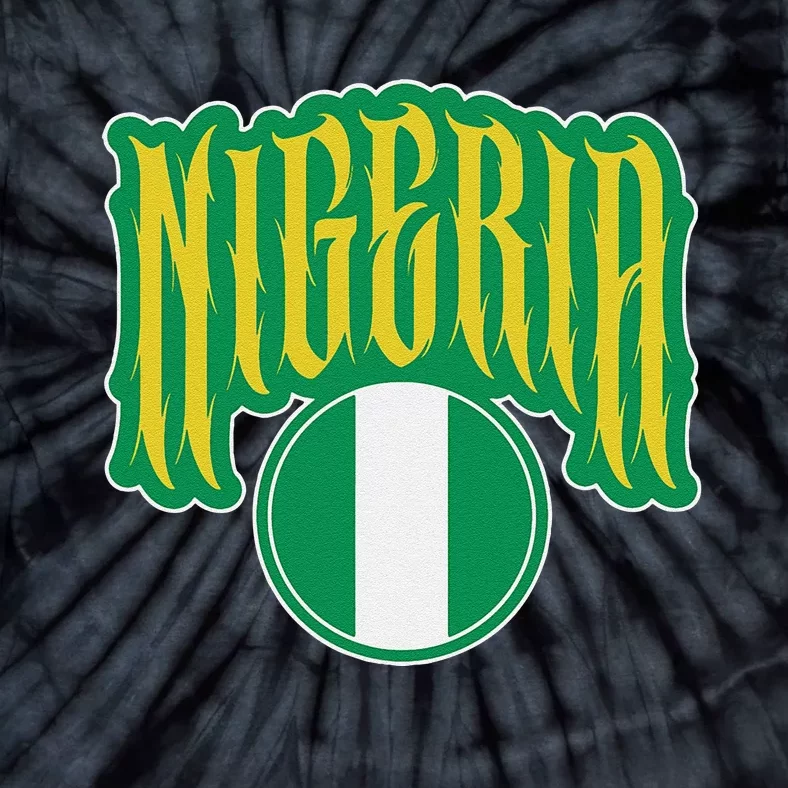 Love Nigeria With Nigerian Flag Inside A Circle Tie-Dye T-Shirt