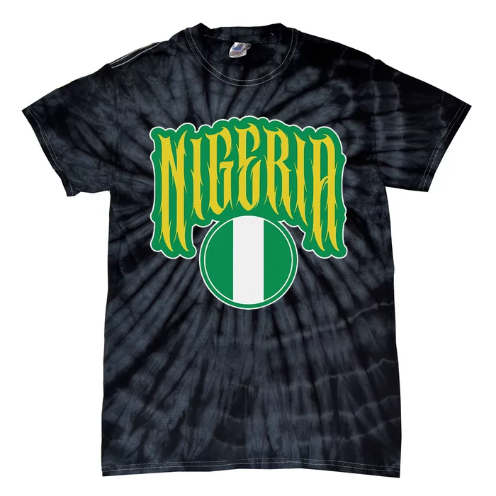 Love Nigeria With Nigerian Flag Inside A Circle Tie-Dye T-Shirt