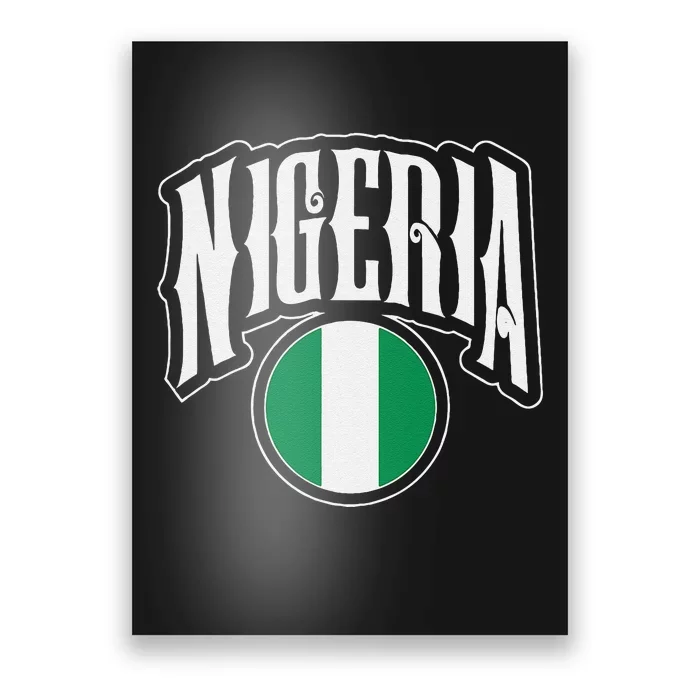 Love Nigeria With Nigerian Flag Inside A Circle Poster