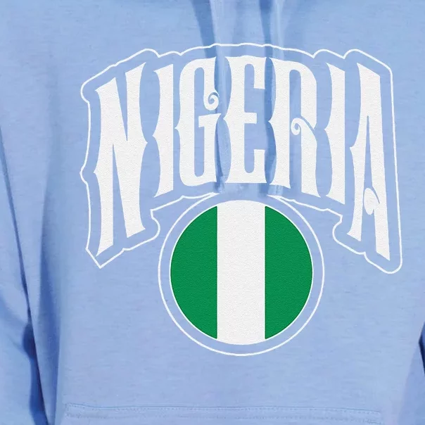 Love Nigeria With Nigerian Flag Inside A Circle Unisex Surf Hoodie