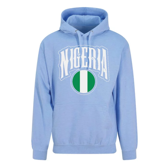 Love Nigeria With Nigerian Flag Inside A Circle Unisex Surf Hoodie