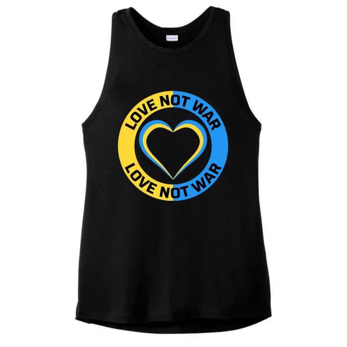 Love Not War For Ukrainian Supporters 5 Ladies Tri-Blend Wicking Tank