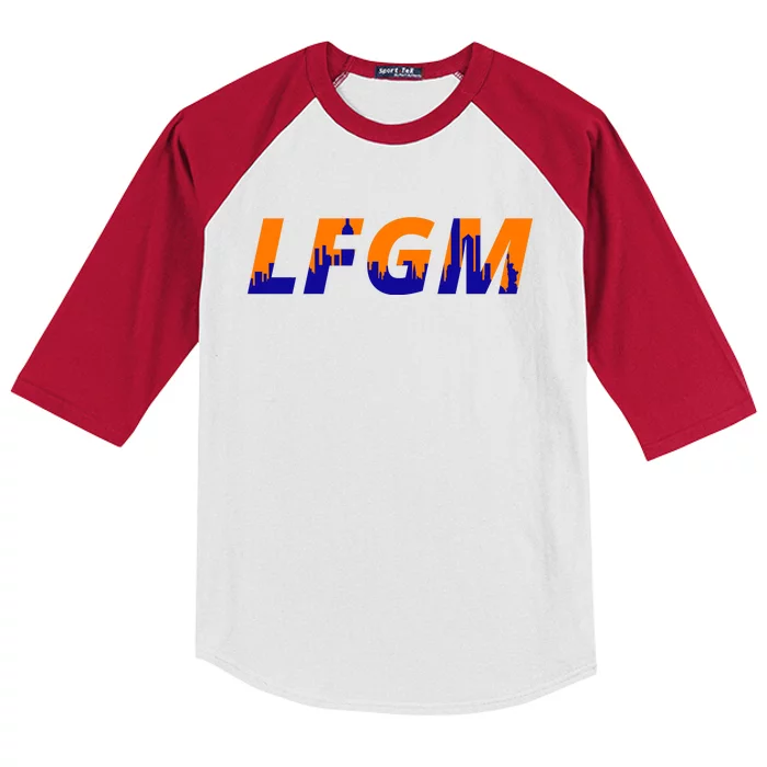 LFGM New York City Skyline Kids Colorblock Raglan Jersey