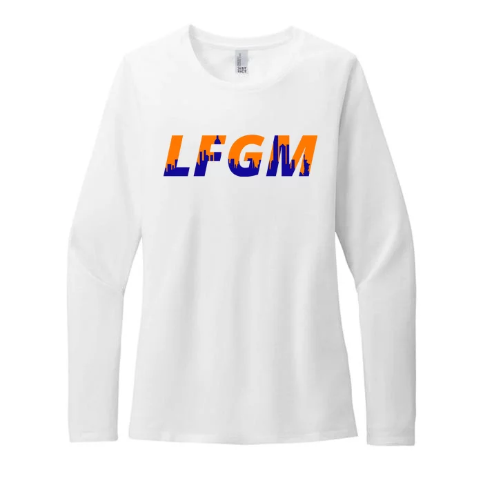 LFGM New York City Skyline Womens CVC Long Sleeve Shirt