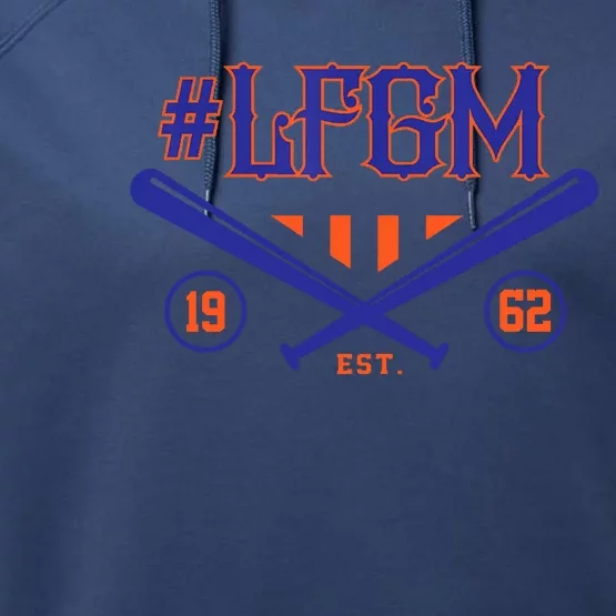 LFGM New York Baseball Est 1962 Performance Fleece Hoodie