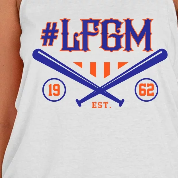 LFGM New York Baseball Est 1962 Women's Knotted Racerback Tank