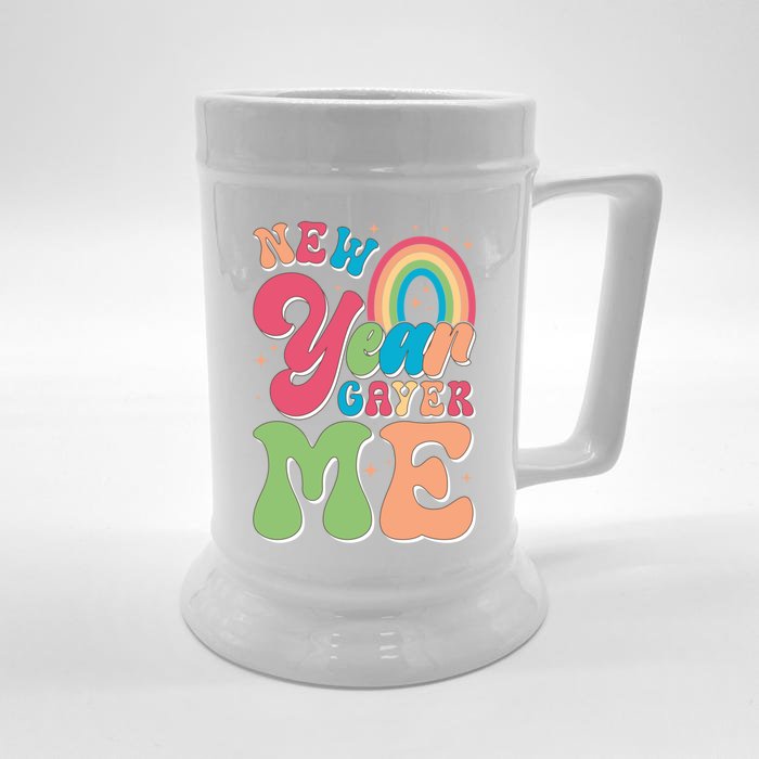 Lgbt New Year Gayer Me Gay Lesbian New YearS Eve Party Cute Gift Front & Back Beer Stein