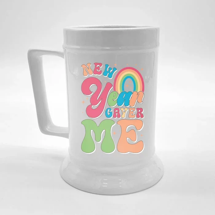 Lgbt New Year Gayer Me Gay Lesbian New YearS Eve Party Cute Gift Front & Back Beer Stein