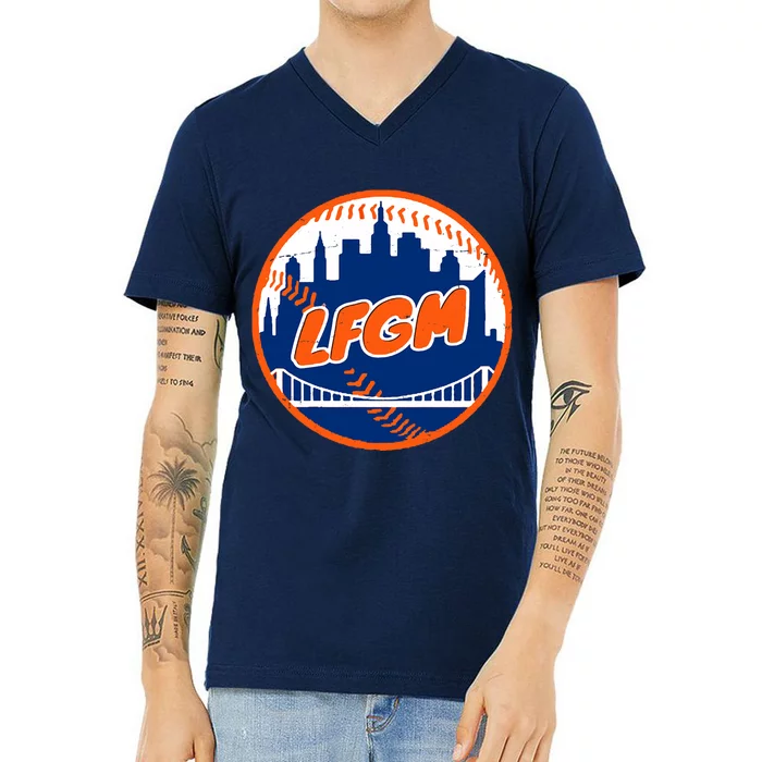 LFGM New York Baseball V-Neck T-Shirt